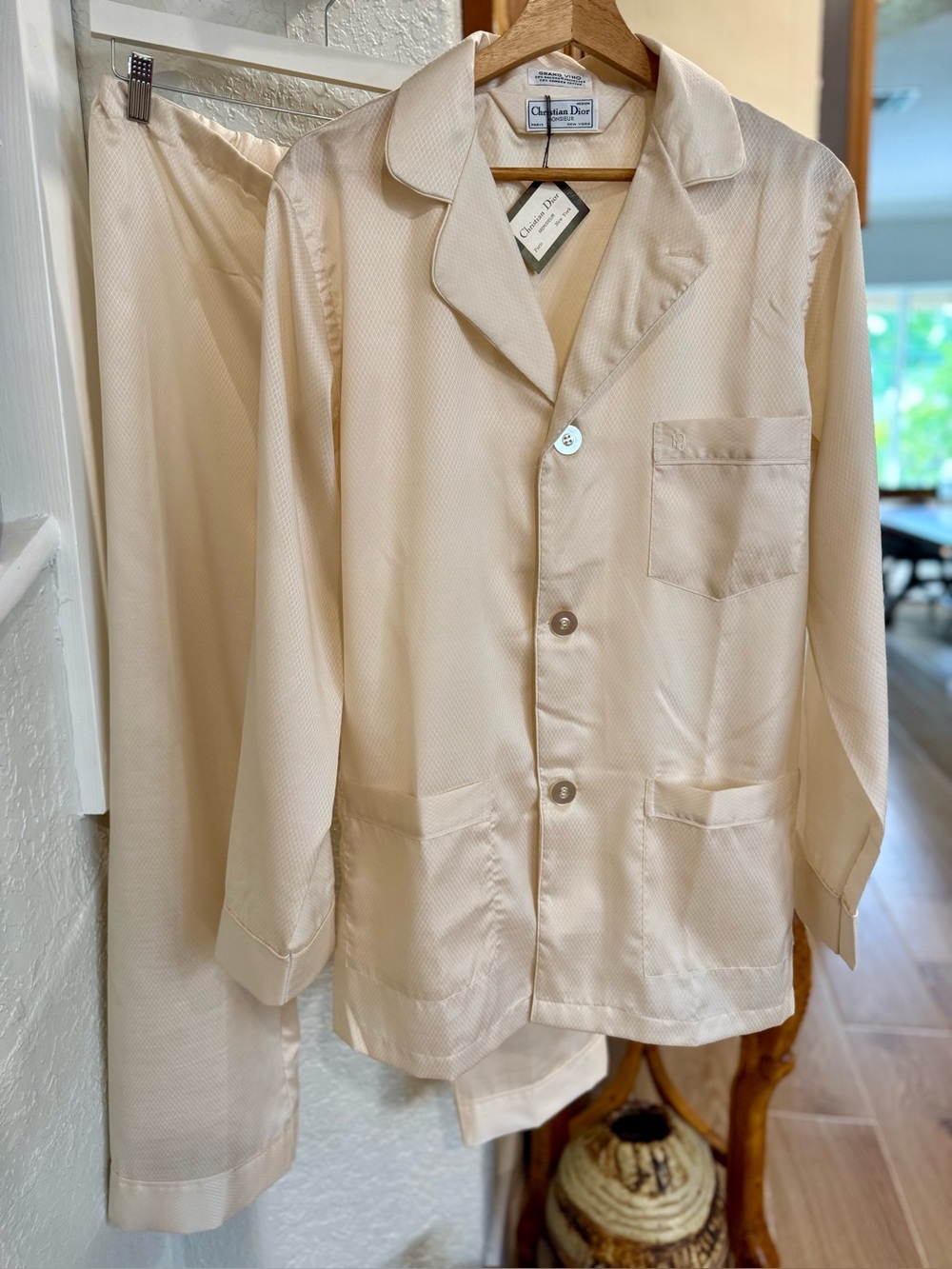 NWT Dior Men's Cream Lightweight Shirt Jacket & Trousers Set